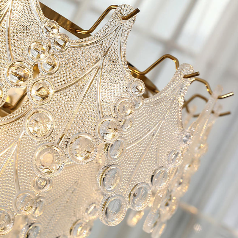 Tiered Carved Glass Chandelier-DWHOME