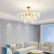 Tiered Carved Glass Chandelier-DWHOME