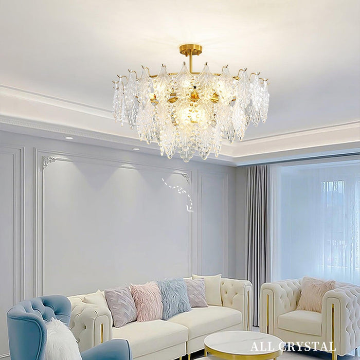 Tiered Carved Glass Chandelier-DWHOME