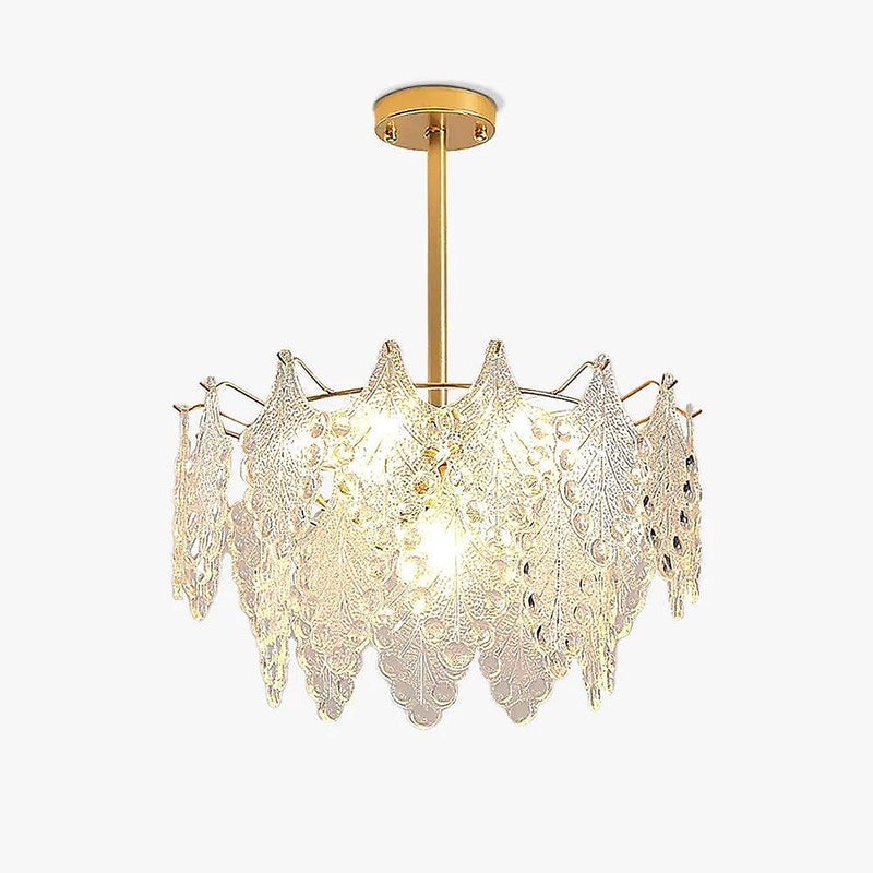 Tiered Carved Glass Chandelier-DWHOME