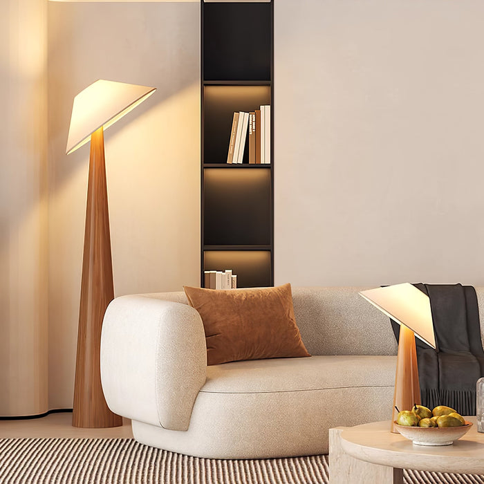 Tilt Hat Wooden Floor Lamp.