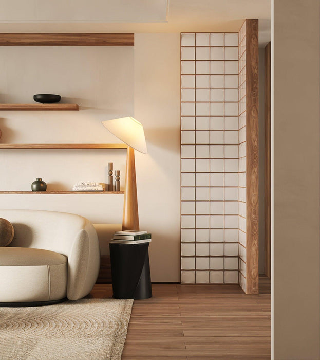 Tilt Hat Wooden Floor Lamp-DWHOME