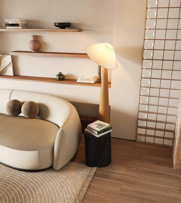 Tilt Hat Wooden Floor Lamp-DWHOME