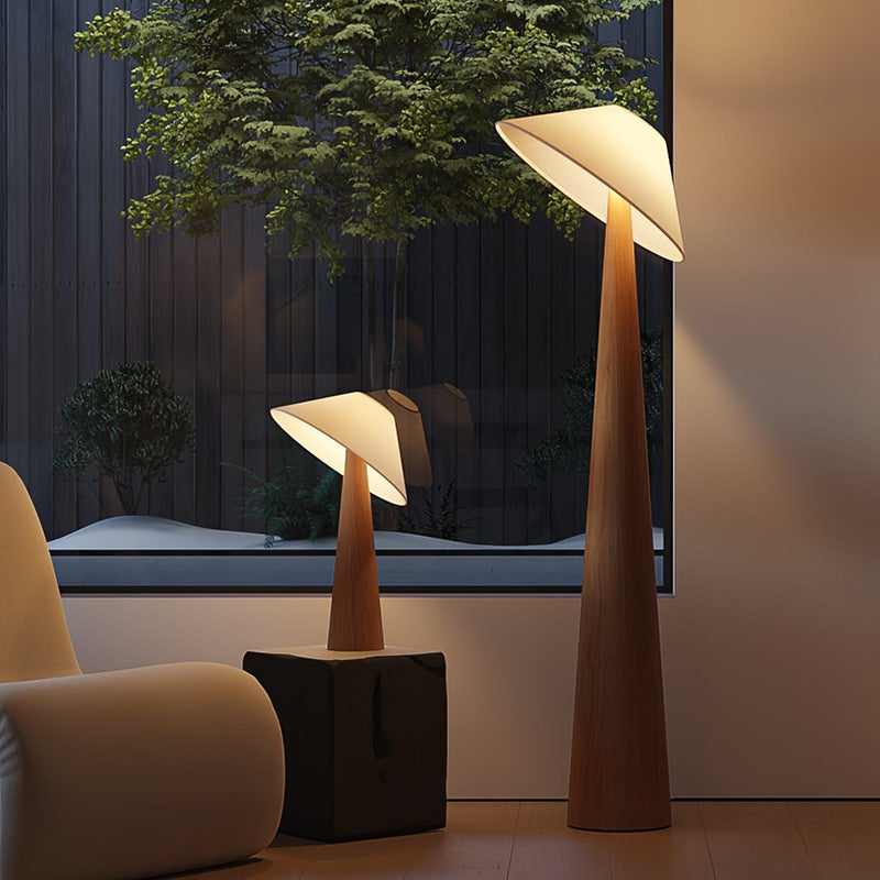 Tilt Hat Wooden Floor Lamp-DWHOME