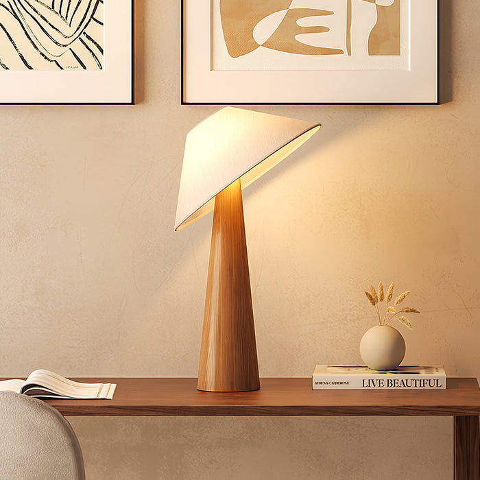 Tilt Hat Wooden Table Lamp.