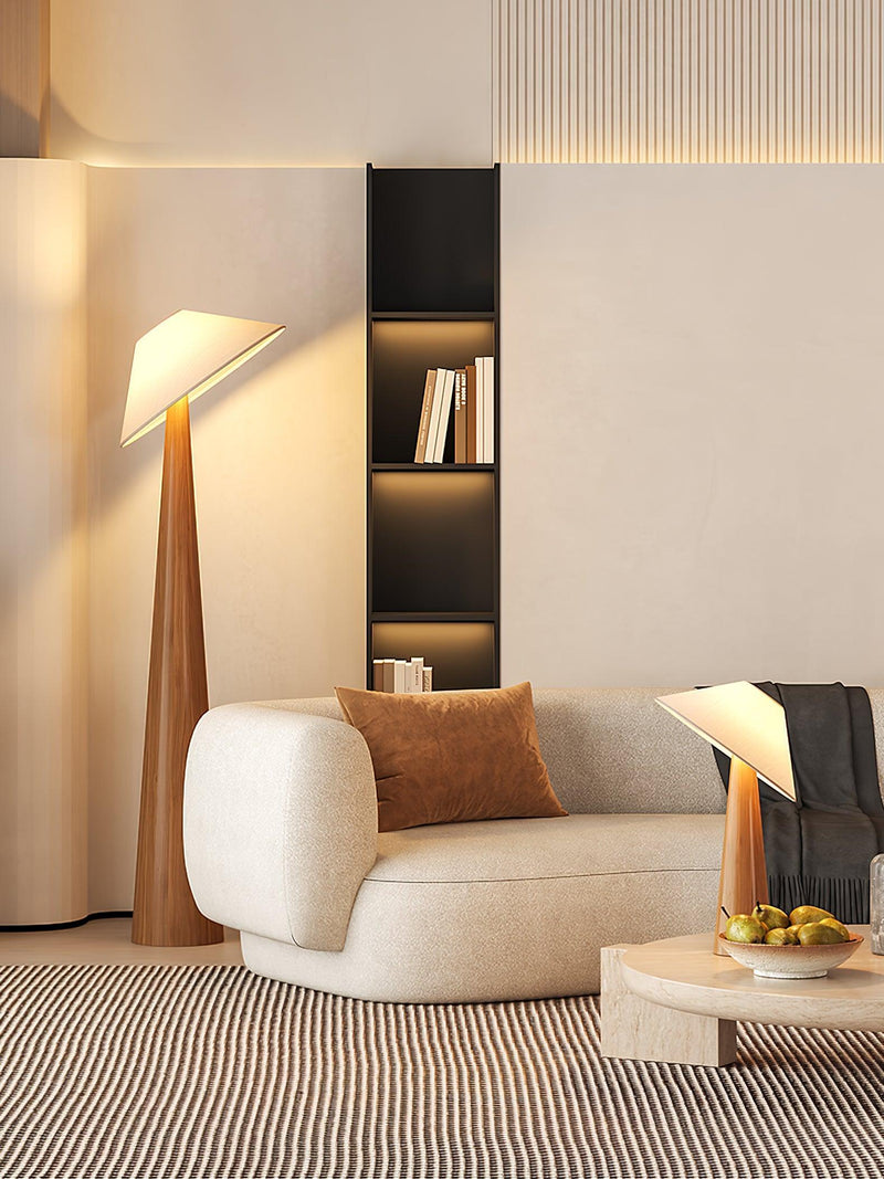 Tilt Hat Wooden Floor Lamp-DWHOME