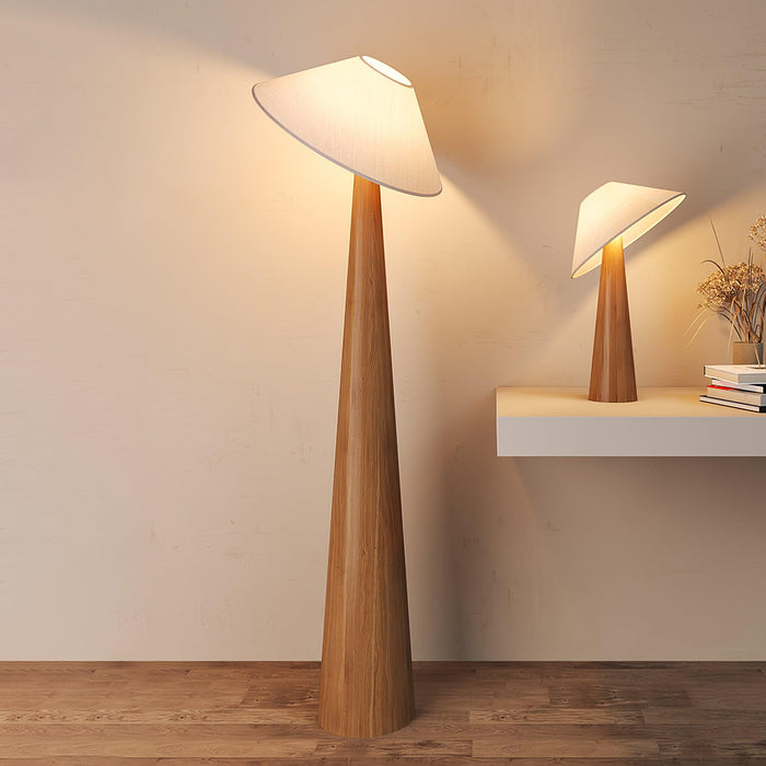 Tilt Hat Wooden Table Lamp.