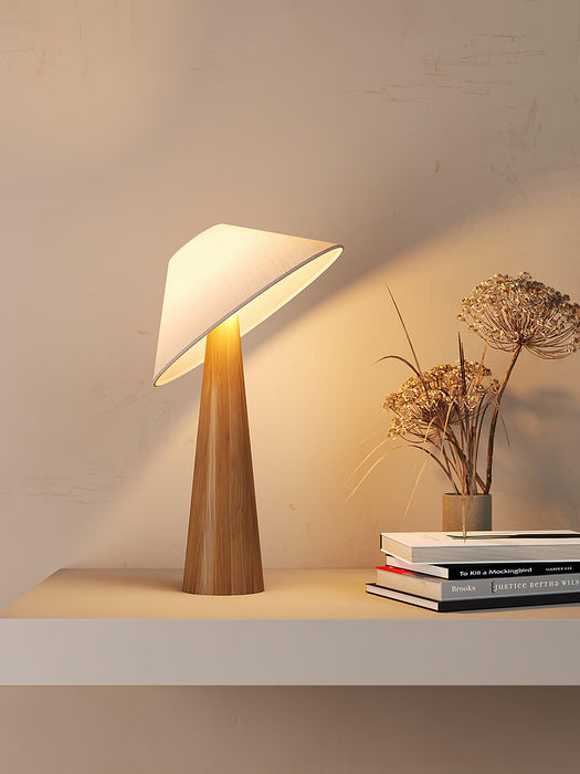 Tilt Hat Wooden Table Lamp.