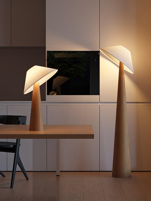 Tilt Hat Wooden Table Lamp.