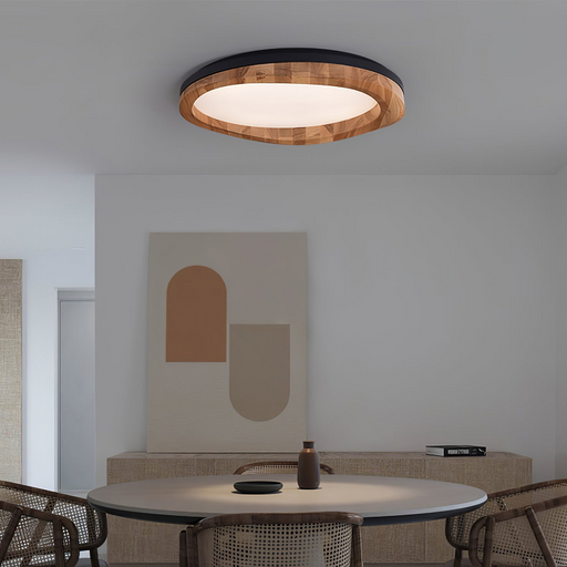 Timber Round Wood Ceiling Lamp.