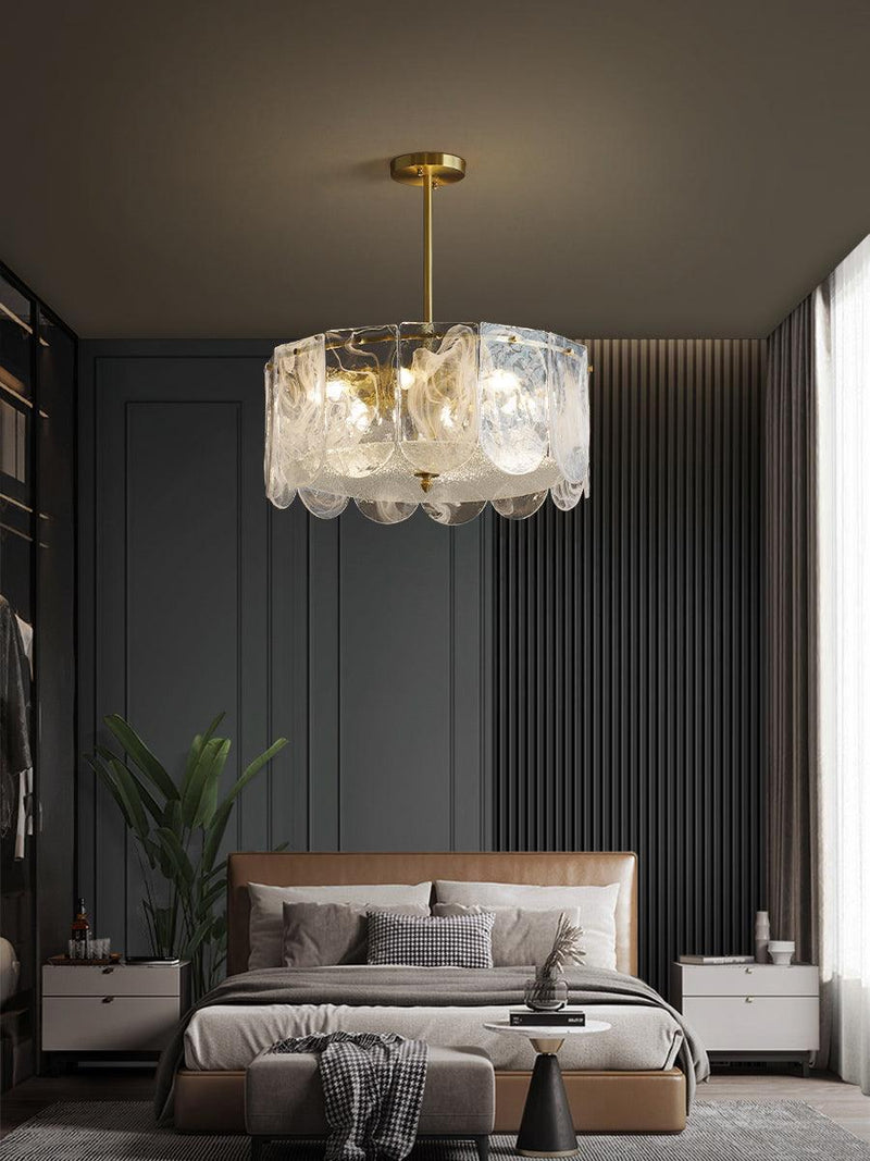 Traditional Classic Metal Glass Chandelier-DWHOME