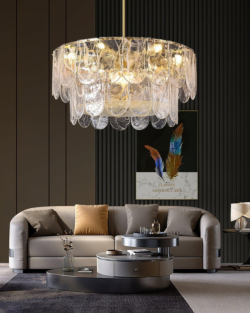Traditional Classic Metal Glass Chandelier-DWHOME