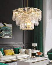 Traditional Classic Metal Glass Chandelier-DWHOME