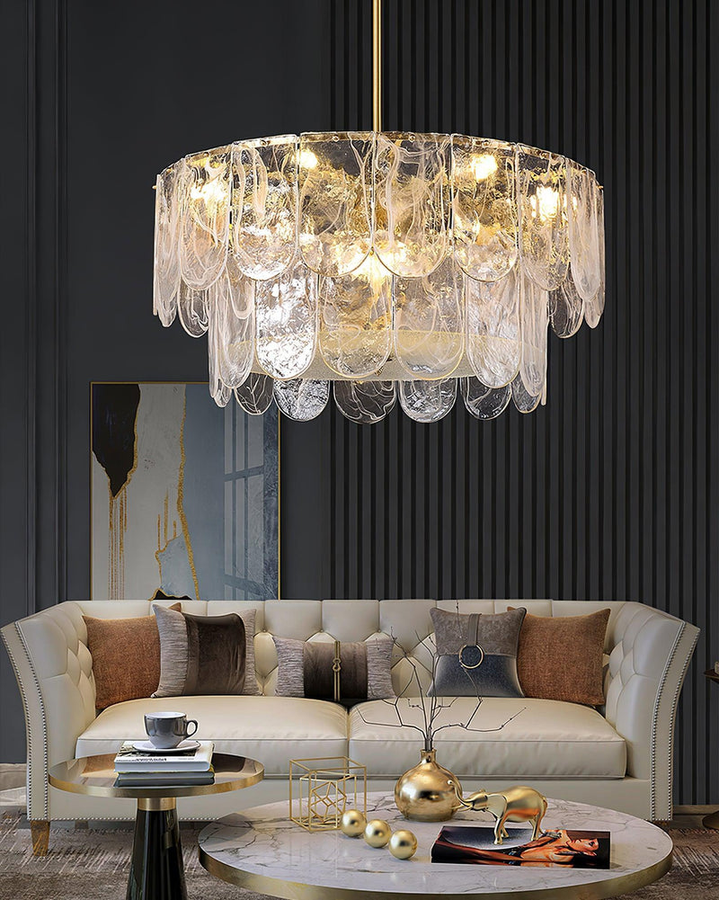 Traditional Classic Metal Glass Chandelier-DWHOME