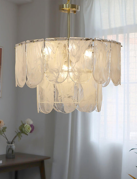 Traditional Classic Metal Glass Chandelier - DWHOME