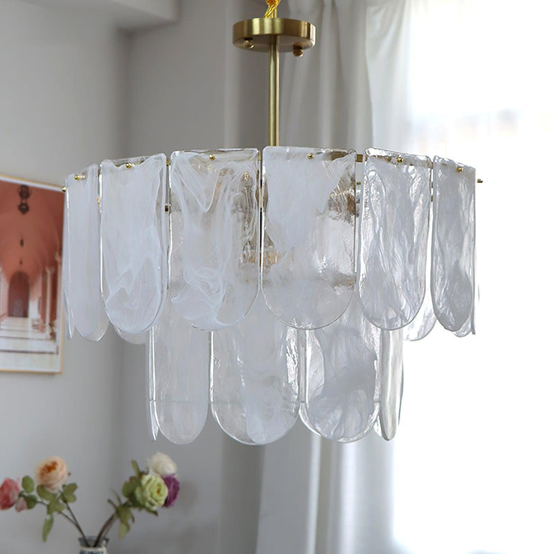 Traditional Classic Metal Glass Chandelier-DWHOME