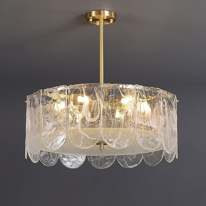 Traditional Classic Metal Glass Chandelier.