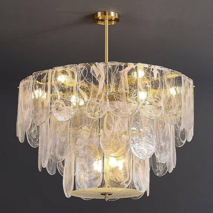 Traditional Classic Metal Glass Chandelier - DWHOME