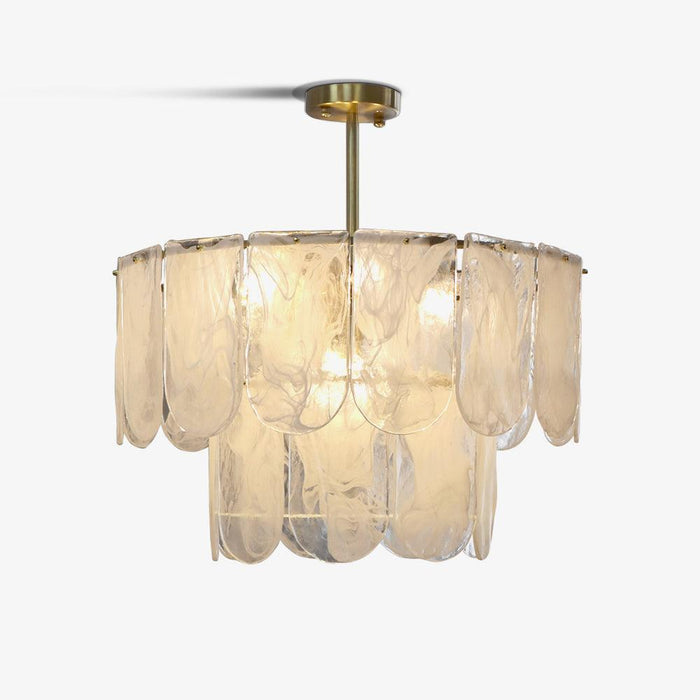 Traditional Classic Metal Glass Chandelier.