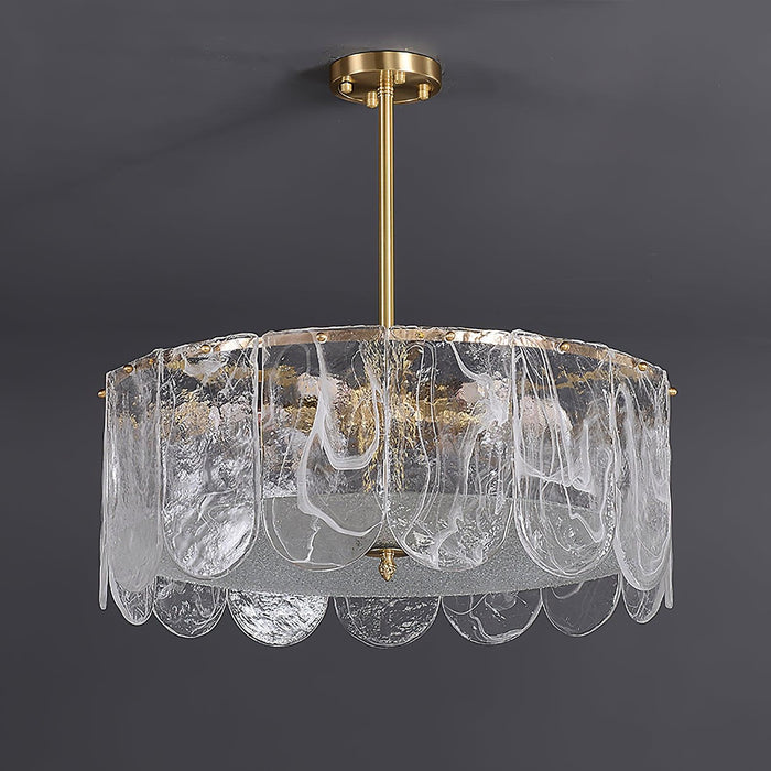 Traditional Classic Metal Glass Chandelier.