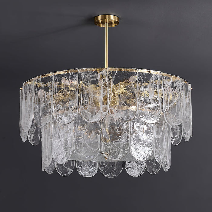 Traditional Classic Metal Glass Chandelier.