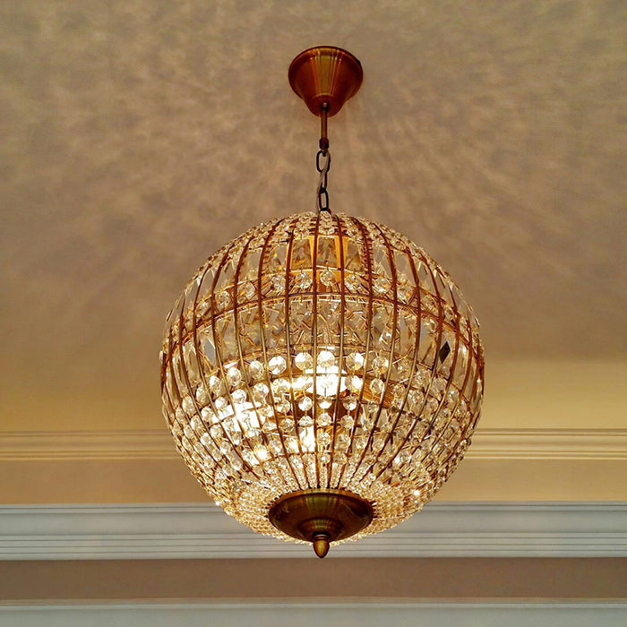 "Lustre globe traditionnel doré - DWHOME"