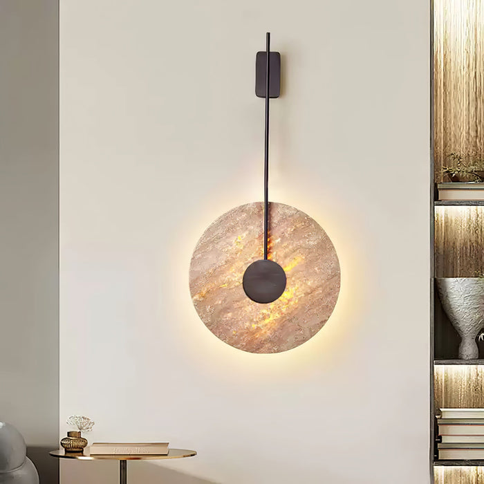 Travertine Disc Wall Lamp