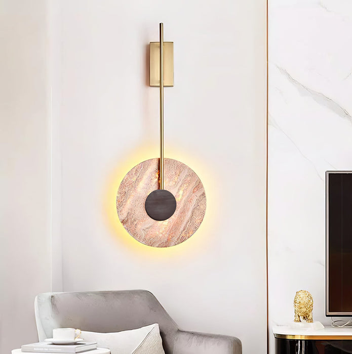 Travertine Disc Wall Lamp