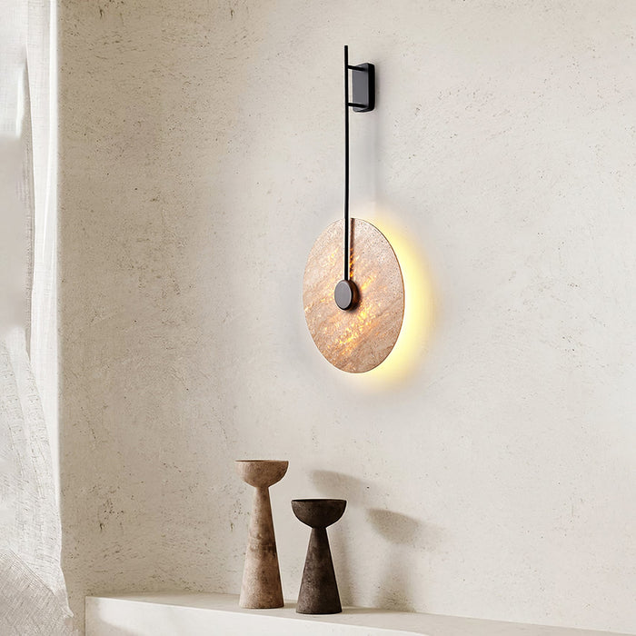 Travertine Disc Wall Lamp