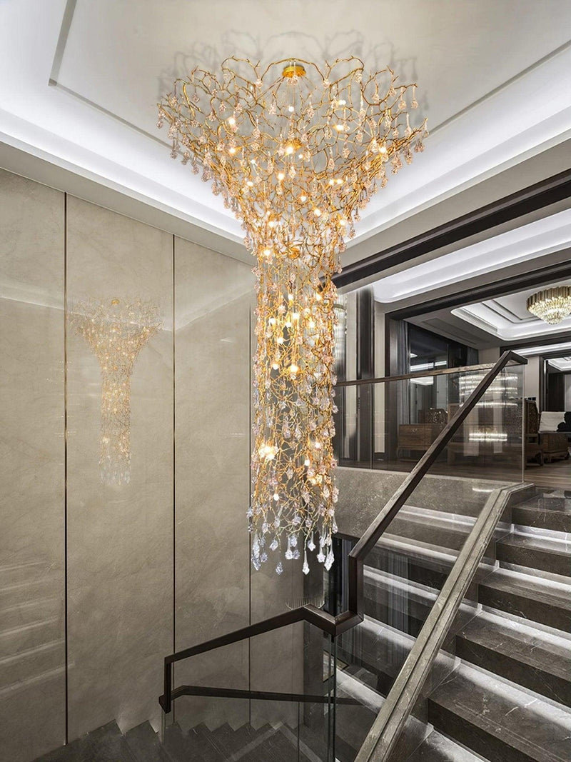 Tree Branch Staircase Chandelier-DWHOME