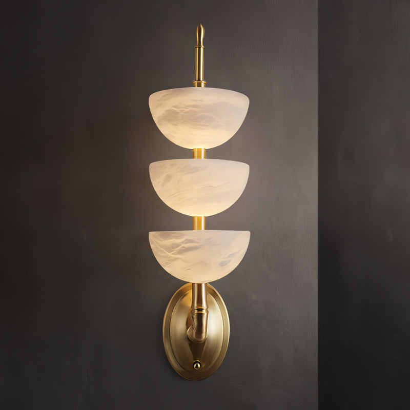 Triple Alabaster Wall Sconce-DWHOME