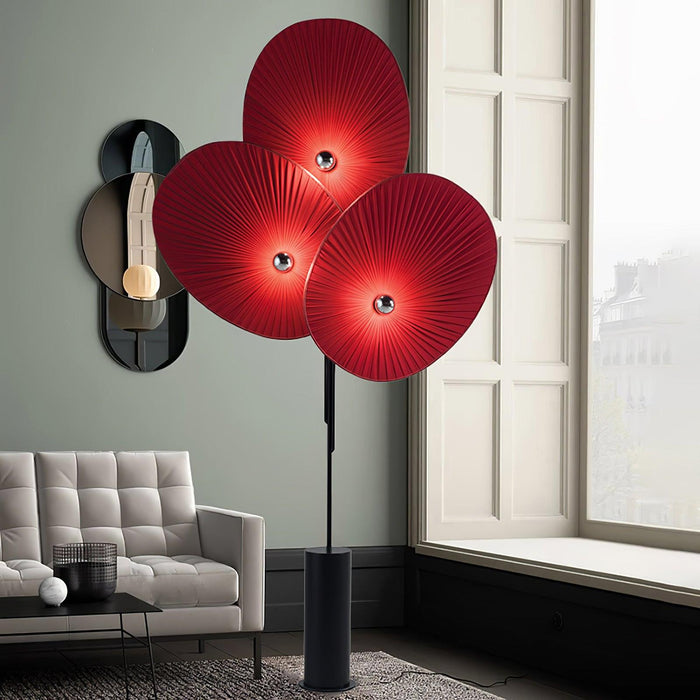 Triple Floral Floor Lamp.