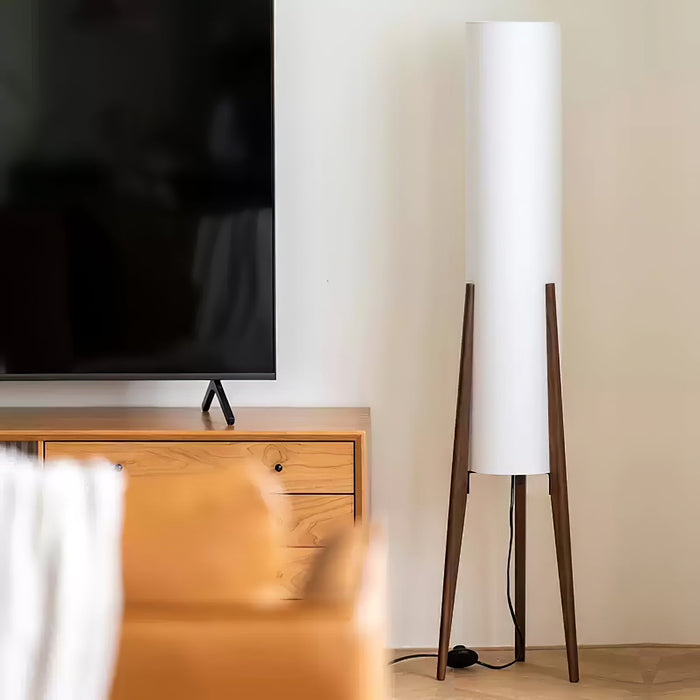 Tripod Walnut Floor Lamp-DWHOME