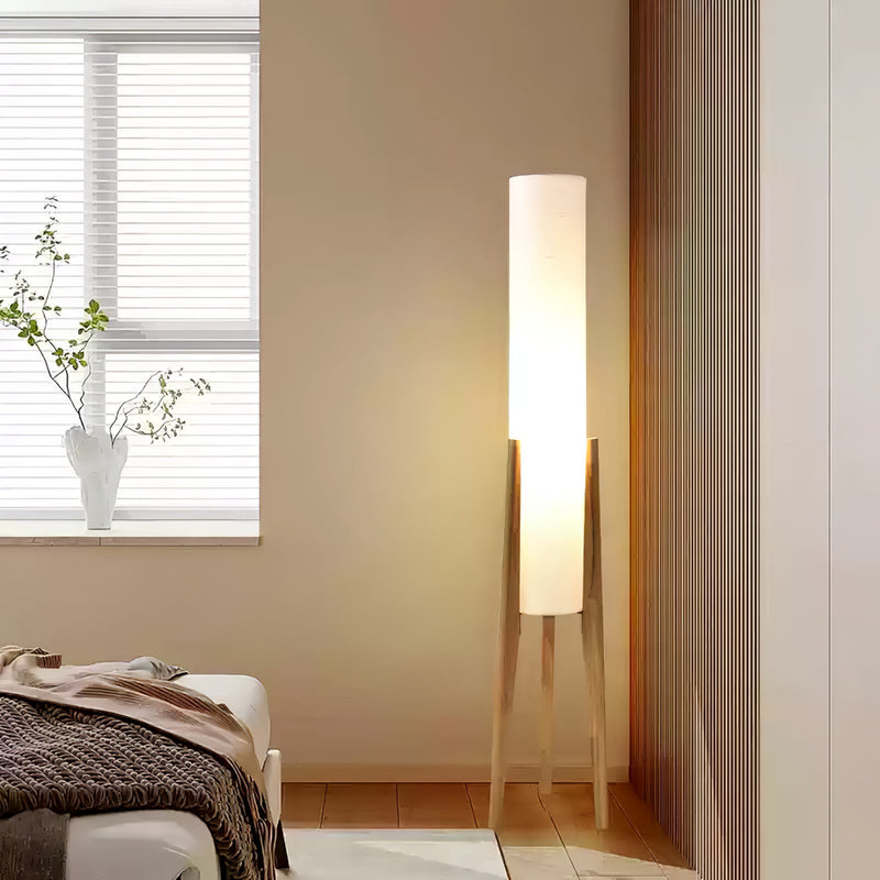 Tripod Walnut Floor Lamp-DWHOME