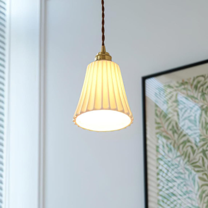 Trumpet Ceramic Pendant Light-DWHOME