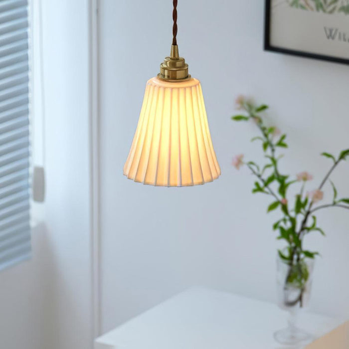 Trumpet Ceramic Pendant Light-DWHOME