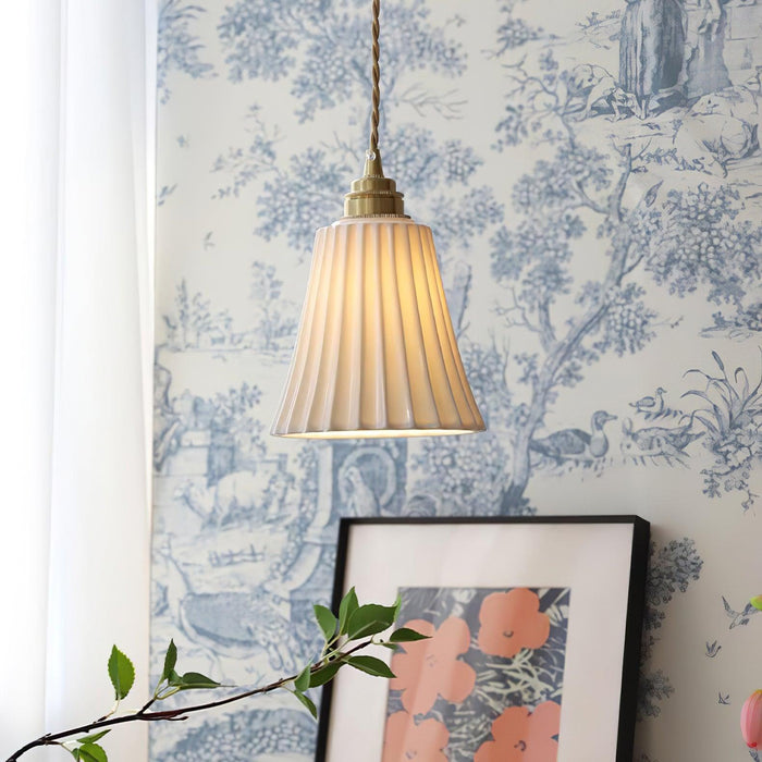 Trumpet Ceramic Pendant Light-DWHOME