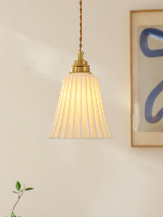 Trumpet Ceramic Pendant Light-DWHOME