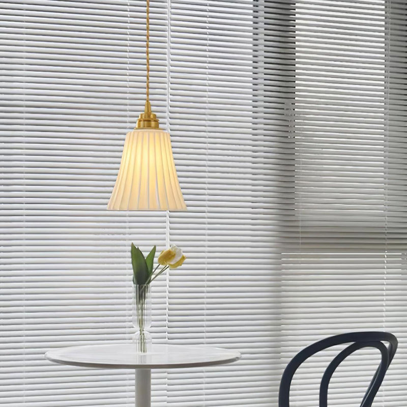 Trumpet Ceramic Pendant Light-DWHOME