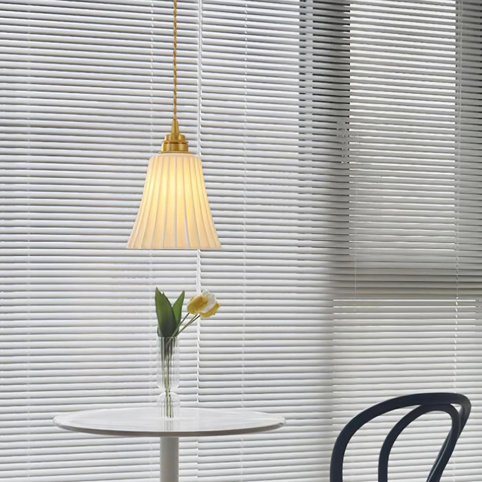 Trumpet Ceramic Pendant Light-DWHOME