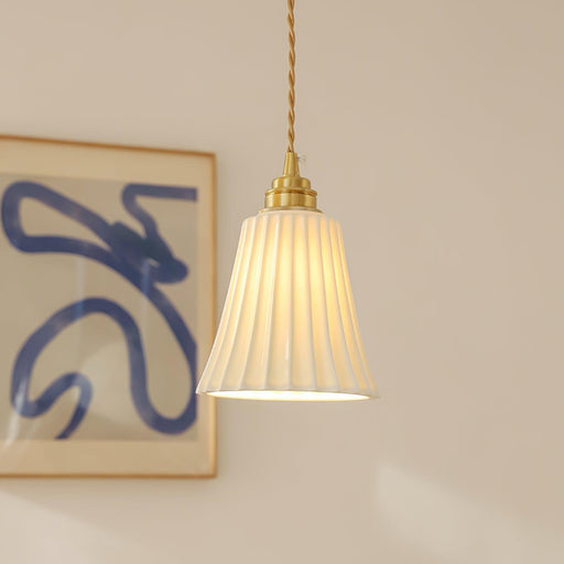 Trumpet Ceramic Pendant Light-DWHOME