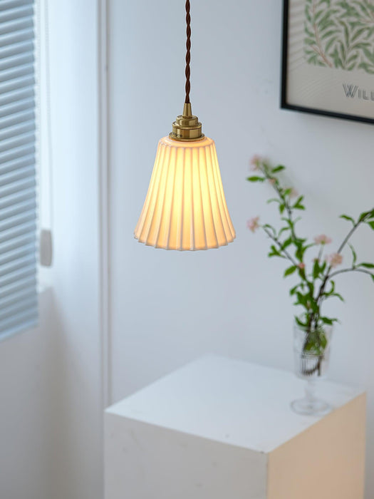 Trumpet Ceramic Pendant Light-DWHOME