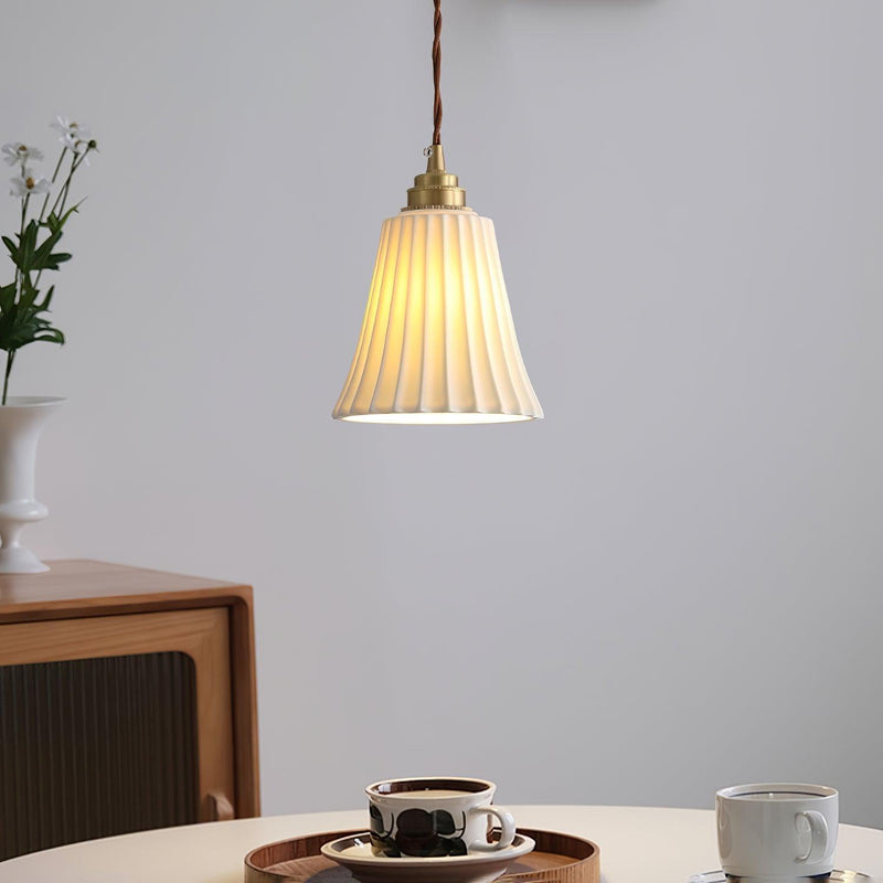 Trumpet Ceramic Pendant Light-DWHOME