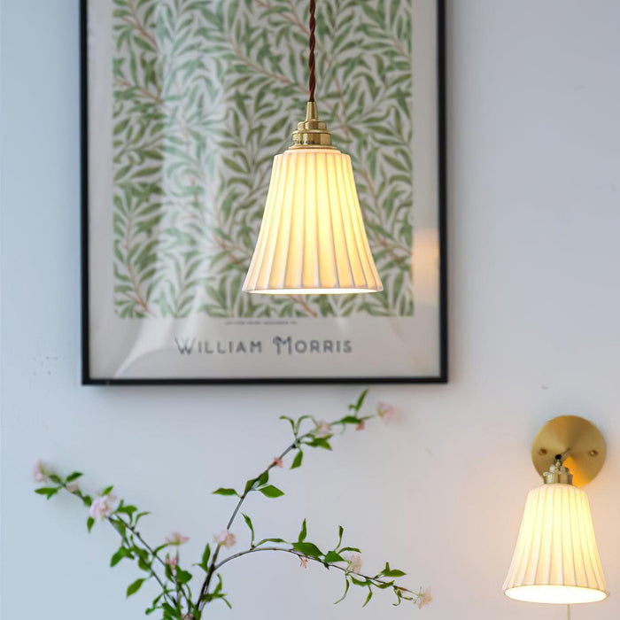 Trumpet Ceramic Pendant Light-DWHOME