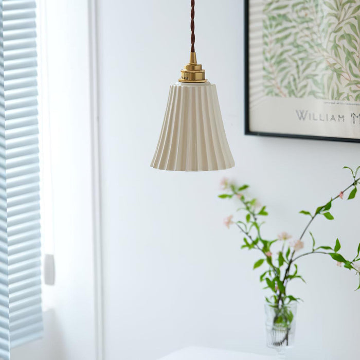 Trumpet Ceramic Pendant Light-DWHOME