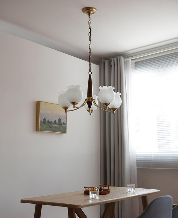 Tulips Glass Wood Chandelier - DWHOME