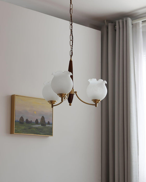 Tulips Glass Wood Chandelier - DWHOME