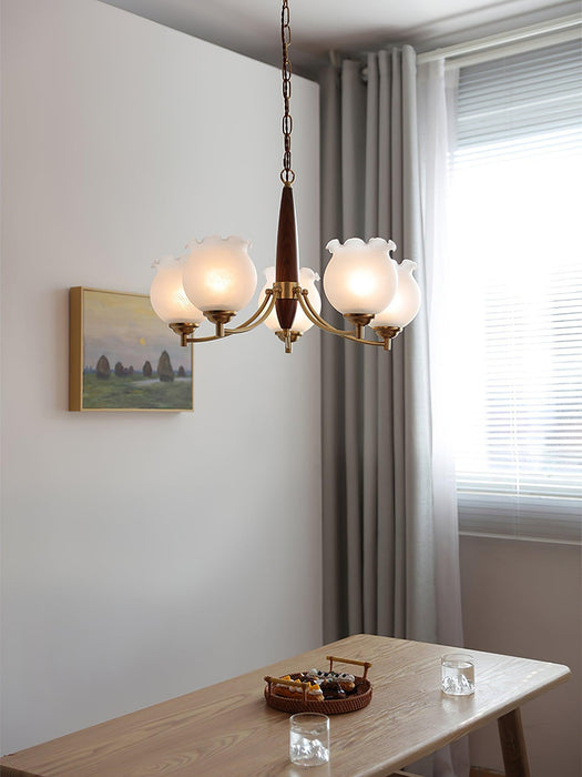 Tulips Glass Wood Chandelier - DWHOME