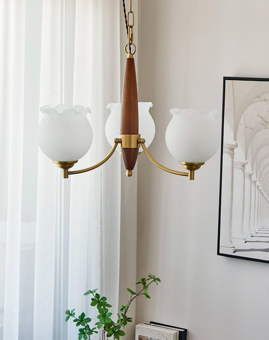 Tulips Glass Wood Chandelier - DWHOME