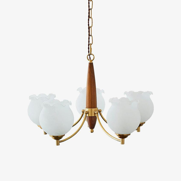 Tulips Glass Wood Chandelier - DWHOME